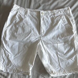 Express White Flat Front Shorts Lightweight Cotton
